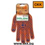 Ръкавици трикотажни работни оранжеви с PVC Долони Зирка 7 кл 10 р 