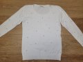 Бяла блуза пуловер с перли, снимка 1 - Блузи с дълъг ръкав и пуловери - 42859505