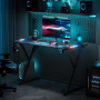 Геймърско бюро LED, HLONONE HLGD-BKY, 120 x 60 см, снимка 2