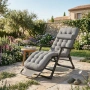 Сгъваем градински шезлонг с мека ватирана възглавница, регулируема облегалка и метална рамка, снимка 3