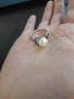 Руски много класен сребърен пръстен естествена перла, снимка 5