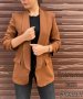 Елегантно сако в кафяв цвят, без закопчаване, снимка 1 - Сака - 40278560