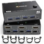 KCEVE DP HDMI USB 3.0 KVM превключвател за 2 компютъра и 2 монитора, два монитора, снимка 1