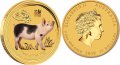 15 долара златна монета Австралийски лунар година на Прасето 1/10 oz 2019