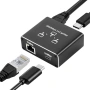 Нов Ethernet Adapter 1 в 2 RJ45 Type-C 1000Mbps за 2 устройства Адаптер интернет, снимка 2