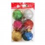 2555 Комплект брокатени топки за елха, многоцветни, 6 броя, снимка 4