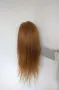 Фризьорска тренировъчна глава с ЕСТЕСТВЕНА коса 60см +стойка +аксесоар, снимка 6