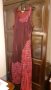 Дълга червена сатенена индийска рокля с дантела, снимка 1 - Рокли - 34484585