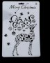 Merry Christmas Коледен елен с коледни топки стенсил шаблон за спрей за торта украса Scrapbooking, снимка 1 - Други - 30913344
