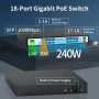 ЧИСТО НОВ PoE суич с 16 Gigabit PoE+ @240W вградена мощност, 2 гигабитови порта + 1 комбиниран SFP.., снимка 9