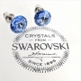 Обеци на винт с кристали SWAROVSKI RIVOLI 9 мм Aquamarine-светло син, снимка 1