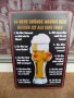 Метална табела бира в чаша с цици еротика секси мацка пиво, снимка 1 - Декорация за дома - 8248160