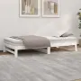 vidaXL Разтегателно дневно легло, бяло, 100x200 см, бор масив, снимка 4