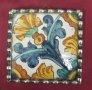 17c Antique Spanish Mayolica tile with stylised carnation, снимка 4