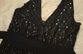 РАЗКОШНА черна рокля тюл с подплата - цялата обшита с пайети и синци, снимка 10