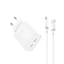 Зарядно/Адаптер 220V XO-L105 / QC 3.0 2xUSB PD 35W + Lightning Кабел / Бял / Баркод : 456283, снимка 2