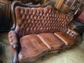 ✅диван и 2 кресла барок, кожен, естествена кожа, стил Луи, снимка 4
